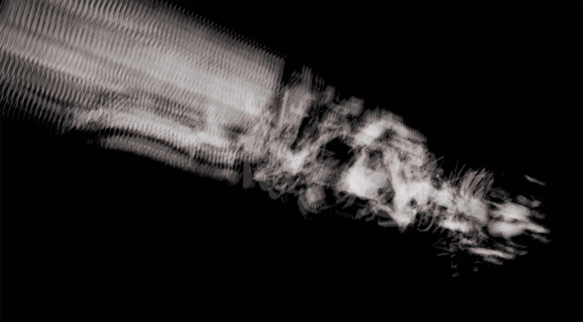 Visualization of shadow color range extracted from a film sequence in Recreating Movement